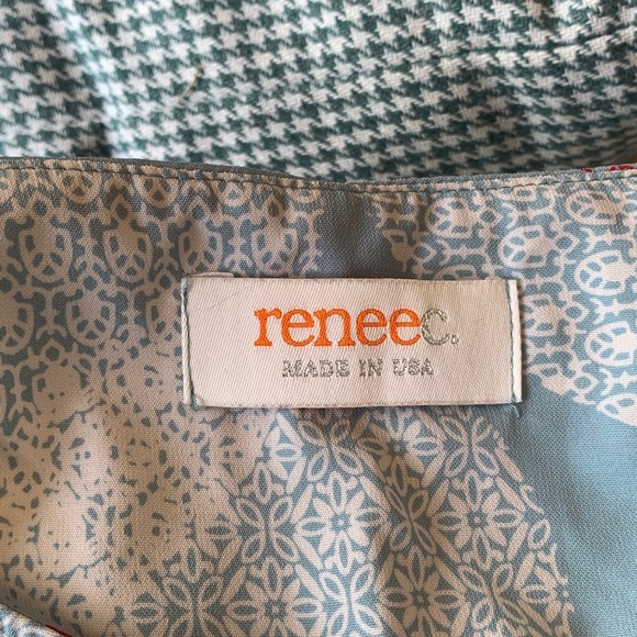 Renee C Sleeveless Blouse (teal/blue) with geometric pattern - Picture 4 of 5